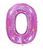 40 INCH GLITTER FUCHSIA NUMBER BALLOONS
