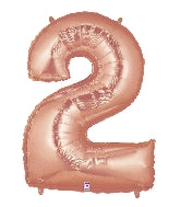 40 INCH ROSE GOLD NUMBER BALLOONS