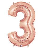 40 INCH ROSE GOLD NUMBER BALLOONS