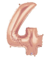 40 INCH ROSE GOLD NUMBER BALLOONS