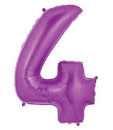 40 INCH PURPLE NUMBER BALLOONS