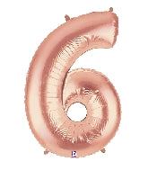 40 INCH ROSE GOLD NUMBER BALLOONS