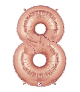 40 INCH ROSE GOLD NUMBER BALLOONS