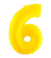 40 INCH FLORESCENT YELLOW NUMBER BALLOONS
