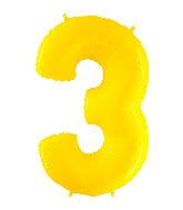 40 INCH FLORESCENT YELLOW NUMBER BALLOONS