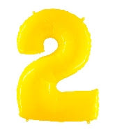 40 INCH FLORESCENT YELLOW NUMBER BALLOONS
