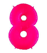 40 INCH FLORESCENT PINK NUMBER BALLOONS