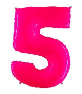 40 INCH FLORESCENT PINK NUMBER BALLOONS
