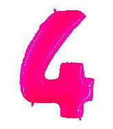 40 INCH FLORESCENT PINK NUMBER BALLOONS