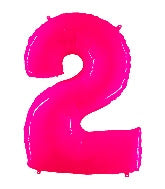 40 INCH FLORESCENT PINK NUMBER BALLOONS
