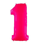 40 INCH FLORESCENT PINK NUMBER BALLOONS