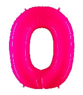 40 INCH FLORESCENT PINK NUMBER BALLOONS