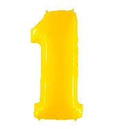 40 INCH FLORESCENT YELLOW NUMBER BALLOONS