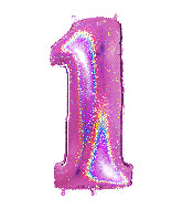 40 INCH GLITTER FUCHSIA NUMBER BALLOONS