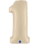 40 INCH SATIN CREAM NUMBER BALLOONS