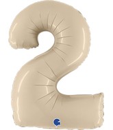 40 INCH SATIN CREAM NUMBER BALLOONS