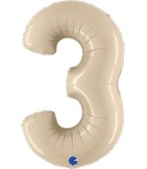 40 INCH SATIN CREAM NUMBER BALLOONS