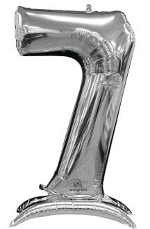 50 INCH SILVER STAND-UP NUMBER BALLOONS