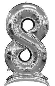 50 INCH SILVER STAND-UP NUMBER BALLOONS