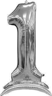 50 INCH SILVER STAND-UP NUMBER BALLOONS