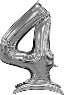 50 INCH SILVER STAND-UP NUMBER BALLOONS