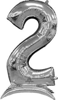 50 INCH SILVER STAND-UP NUMBER BALLOONS