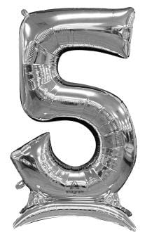 50 INCH SILVER STAND-UP NUMBER BALLOONS
