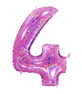 40 INCH GLITTER FUCHSIA NUMBER BALLOONS