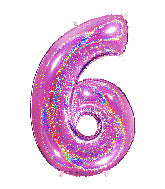 40 INCH GLITTER FUCHSIA NUMBER BALLOONS