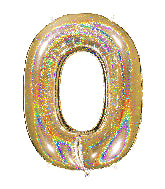 40 INCH GLITTER GOLD NUMBER BALLOONS