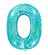 40 INCH GLITTER TIFFANY NUMBER BALLOONS