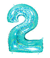 40 INCH GLITTER TIFFANY NUMBER BALLOONS