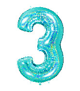 40 INCH GLITTER TIFFANY NUMBER BALLOONS