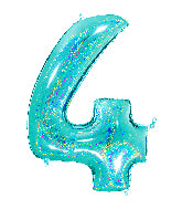 40 INCH GLITTER TIFFANY NUMBER BALLOONS