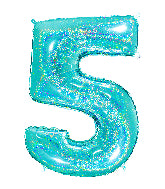 40 INCH GLITTER TIFFANY NUMBER BALLOONS