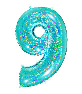 40 INCH GLITTER TIFFANY NUMBER BALLOONS