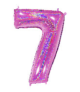 40 INCH GLITTER FUCHSIA NUMBER BALLOONS