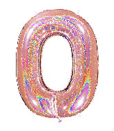 40 INCH GLITTER ROSE NUMBER BALLOONS