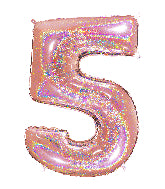 40 INCH GLITTER ROSE NUMBER BALLOONS
