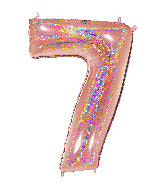 40 INCH GLITTER ROSE NUMBER BALLOONS