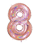 40 INCH GLITTER ROSE NUMBER BALLOONS