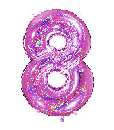 40 INCH GLITTER FUCHSIA NUMBER BALLOONS