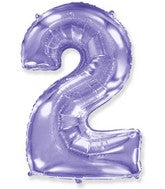 40 INCH FLEXMETAL LILAC NUMBER BALLOONS