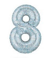40 INCH GLITTER SILVER NUMBER BALLOONS