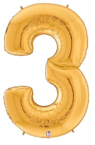 64 inch LARGE GOLD NUMBER BALLOONS