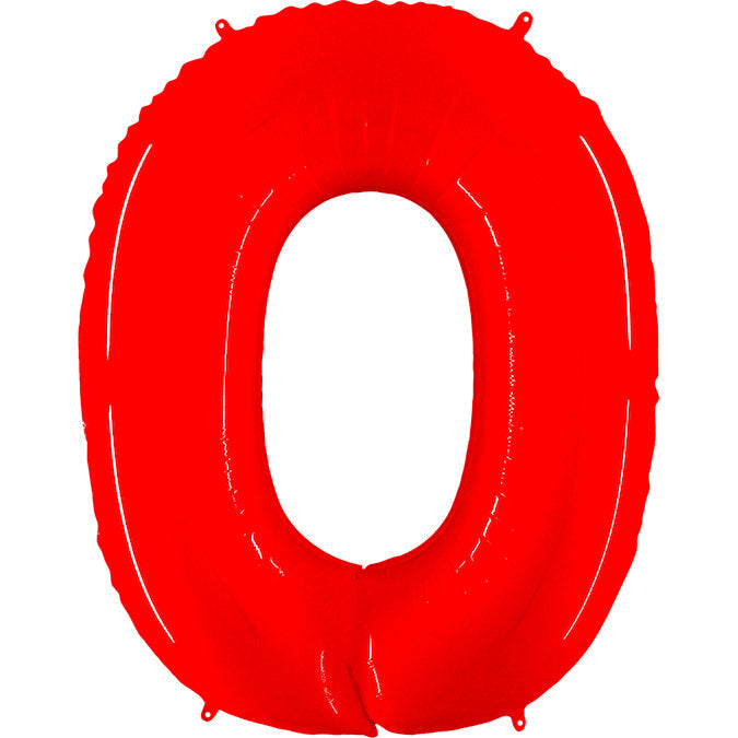 40 inch FLORESCENT RED NUMBER BALLOON