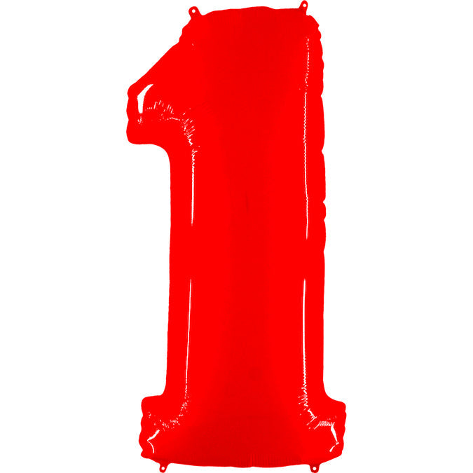 40 inch FLORESCENT RED NUMBER BALLOON