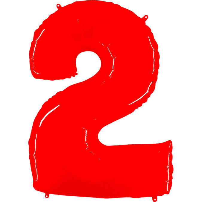 40 inch FLORESCENT RED NUMBER BALLOON