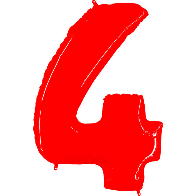 40 inch FLORESCENT RED NUMBER BALLOON