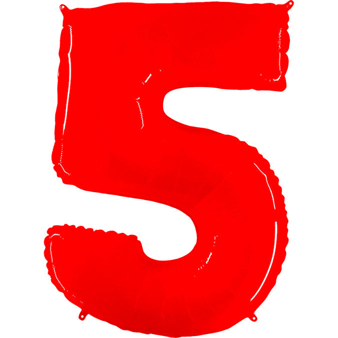 40 inch FLORESCENT RED NUMBER BALLOON